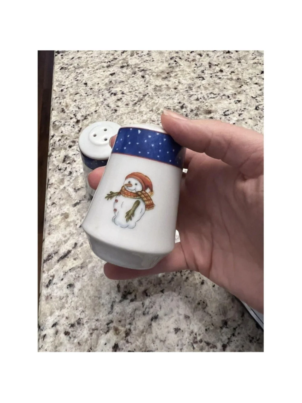 VTG Christmas Tree Snowman Salt Pepper Shaker Set, One Size